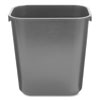 Deskside Plastic Wastebasket, Rectangular, 3.5 Gal, Black