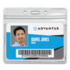 Resealable ID Badge Holders, Horizontal, Frosted 4.13" x 3.75" Holder, 3.75" x 2.62" Insert, 50/Pack