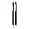 Classic Century Ballpoint Pen and Pencil Set, 0.7 mm Black Pen, 0.7 mm HB Pencil, Black/Gold Barrels