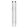Classic Century Ballpoint Pen and Pencil Set, 0.7 mm Black Pen, 0.7 mm HB Pencil, Chrome/Black Barrels