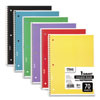 Spiral Notebook, 1 Subject, Medium/College Rule, Assorted Covers, 10.5 x 8, 70 Sheets, 6/Pack