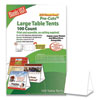 Table Tent, 80 lb Cover Weight, 12 x 18, White, 2 Tents/Sheet, 50 Sheets/Pack