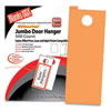 Jumbo Micro-Perforated Door Hangers, 65 lb Cover Weight, 8.5 x 11, Hunter's Orange, 2 Hangers/Sheet, 250 Sheets/Pack