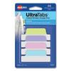 Ultra Tabs Repositionable Tabs, Margin Tabs: 2.5" x 1", 1/5-Cut, Assorted Pastel Colors, 48/Pack