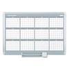 Magnetic Dry Erase Calendar Board, 12 Month, 36 x 24, White Surface, Silver Aluminum Frame