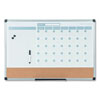 3-in-1 Calendar Planner Dry Erase Board, 36 x 24, Silver Frame