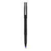 Roller Ball Pen, Stick, Micro 0.5 mm, Blue Ink, Black Matte Barrel, Dozen