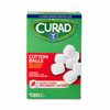 <strong>Curad®</strong><br />Sterile Cotton Balls, 1", 130/Box