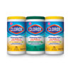 <strong>Clorox®</strong><br />Disinfecting Wipes, 1-Ply, 7 x 8, Fresh Scent/Citrus Blend, White, 75/Canister, 3 Canisters/Pack