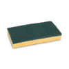 <strong>Boardwalk®</strong><br />Scrubbing Sponge, Medium Duty, 3.6 x 6.1, 0.75" Thick, Yellow/Green, Individually Wrapped, 20/Carton