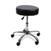 Height Adjustable Lab Stool, Backless, Supports Up to 275 lb, 19.69" to 24.80" Seat Height, Black Seat, Chrome Base