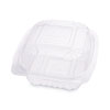 Clear Clamshell Hinged Food Containers, 6 X 6 X 3, 80/pack, 3 Packs/carton