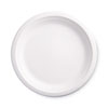 <strong>Eco-Products®</strong><br />Renewable Sugarcane Plates, 9" dia, Natural White, 50/Packs