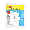 Laser Printable Index Tabs, 1/5-Cut Tabs, White, 1.13" Wide, 100/pack