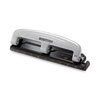 12-Sheet EZ Squeeze Three-Hole Punch, 9/32" Holes, Black/Silver