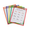 <strong>C-Line®</strong><br />Reusable Dry Erase Pockets, 9 x 12, Assorted Primary Colors, 10/Pack