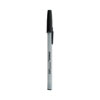 Ballpoint Pen, Stick, Medium 1 mm, Black Ink, Gray/Black Barrel, Dozen