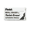 Eraser Refills for Pentel Side FX and Twist-Erase Pencils, Cylindrical Rod, White, 3/Tube