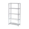 <strong>Alera®</strong><br />Residential Wire Shelving, Five-Shelf, 36w x 14d x 72h, Silver