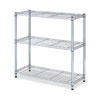 <strong>Alera®</strong><br />Residential Wire Shelving, Three-Shelf, 36w x 14d x 36h, Silver