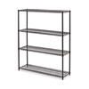 <strong>Alera®</strong><br />All-Purpose Wire Shelving Starter Kit, Four-Shelf, 60w x 18d x 72h, Black Anthracite Plus