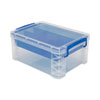 <strong>Advantus</strong><br />Super Stacker Divided Storage Box, 6 Sections, 10.38" x 14.25" x 6.5", Clear/Blue