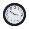 Bold Round Wall Clock, 9.75" Overall Diameter, Black Case, 1 Aa (sold Separately)