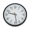 24-Hour Round Wall Clock, 12.63" Overall Diameter, Black Case, 1 Aa (sold Separately)