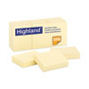 <strong>Highland™</strong><br />Self-Stick Notes, 1.38" x 1.88", Yellow, 100 Sheets/Pad, 12 Pads/Pack