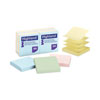 Self-Stick Accordion-Style Notes, 3" x 3", Assorted Pastel Colors, 100 Sheets/Pad, 12 Pads/Pack