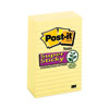 <strong>Post-it® Notes Super Sticky</strong><br />Pads in Canary Yellow, Note Ruled, 4" x 6", 90 Sheets/Pad, 5 Pads/Pack