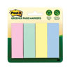 Greener Page Markers, Assorted Pastel Colors, 50 Strips/pad, 4 Pads/pack
