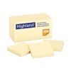 <strong>Highland™</strong><br />Self-Stick Notes, 3" x 3", Yellow, 100 Sheets/Pad, 18 Pads/Pack