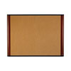 Cork Bulletin Board, 48 x 36, Aluminum Frame w/Mahogany Wood Grained Finish