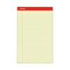 <strong>Universal®</strong><br />Perforated Ruled Writing Pads, Wide/Legal Rule, Red Headband, 50 Canary-Yellow 8.5 x 14 Sheets, Dozen