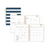 Day Designer Navy Stripe Daily/Monthly Planner, Navy Stripe Artwork, 10 x 8, Navy/White Cover, 12-Month (Jan to Dec): 2023