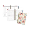 Badge Floral Weekly/Monthly Planner, Badge Floral Artwork, 8.5x5.5, Blue/Green/Pink Cover, 13-Month(Jan to Jan): 2023 to 2024