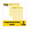 Vertical-Orientation Self-Stick Easel Pads, Presentation Format (1.5" Rule), 25 x 30, Yellow, 30 Sheets, 2/Carton