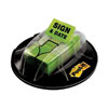 Page Flags in Dispenser, "Sign and Date", Bright Green, 200 Flags/Dispenser