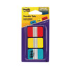 <strong>Post-it® Tabs</strong><br />1" Plain Solid Color Tabs, 1/5-Cut, Assorted Primary Colors, 1" Wide, 66/Pack