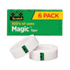 <strong>Scotch®</strong><br />Magic Tape Refill, 1" Core, 0.75" x 83.33 ft, Clear, 6/Pack