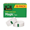 Magic Tape Value Pack, 1" Core, 0.75" x 83.33 ft, Clear, 16/Pack
