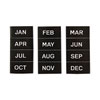 Interchangeable Magnetic Board Accessories, Months of Year, Black/White, 2" x 1", 12 Pieces
