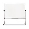 Earth Silver Easy Clean Mobile Revolver Dry Erase Boards, 36 x 48, White Surface, Silver Steel Frame
