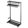 Single-Sided Rack W/two Shelves, 12 Hangers, Steel, 36w X 18.5d X 61.5h, Black