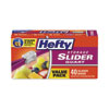 <strong>Hefty®</strong><br />Slider Bags, 1 qt, 1.5 mil, 8" x 7", Clear, 40/Box