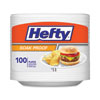 <strong>Hefty®</strong><br />Soak Proof Tableware, Foam Plates, 8.88" dia, White, 100/Pack