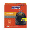 <strong>Hefty®</strong><br />Strong Multipurpose Drawstring Trash Bags, 30 gal, 1.1 mil, 30" x 33", Black, 74/Box