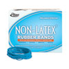 Antimicrobial Non-Latex Rubber Bands, Size 33, 0.04" Gauge, Cyan Blue, 4 oz Box, 180/Box