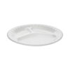 <strong>Pactiv Evergreen</strong><br />Placesetter Deluxe Laminated Foam Dinnerware, 3-Compartment Plate, 8.88" dia, White, 500/Carton